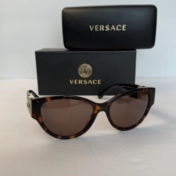 VERSACE Ladies Transparent Brown Cat-Eye Sunglasses - Picture 8 of 11